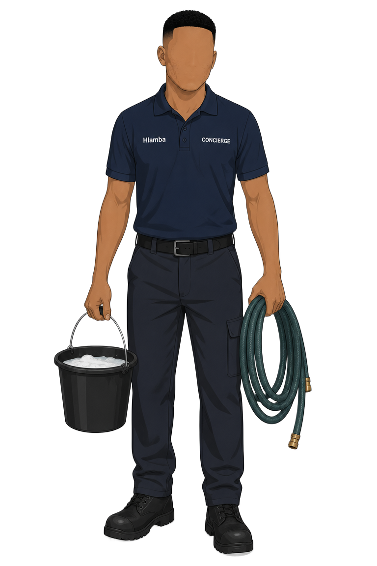 Gregor, Concierge, in Hlamba uniform